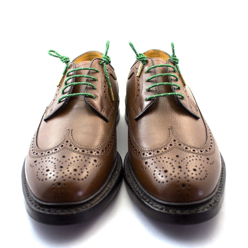 Polka Dot Green Dress Shoelace Pair - Metal Tip