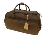 Leather Rolling Duffle Bag - Hunter Brown