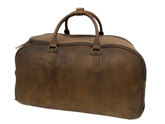 Leather Rolling Duffle Bag - Hunter Brown