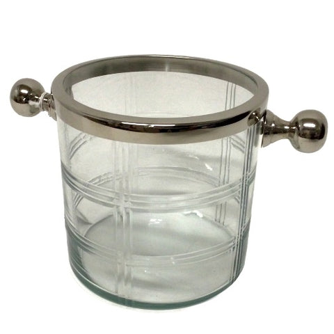 5 Inch Etched Glass Ice Bucket