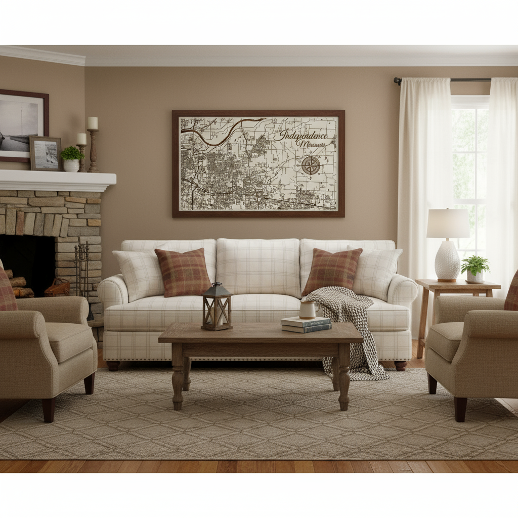 Independence, MO Wooden Street Map