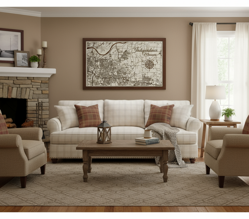 Independence, MO Wooden Street Map