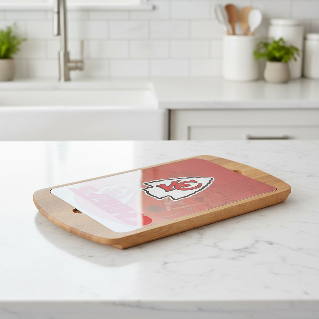 Kansas City Chiefs Billboard Glass Top Serving Tray