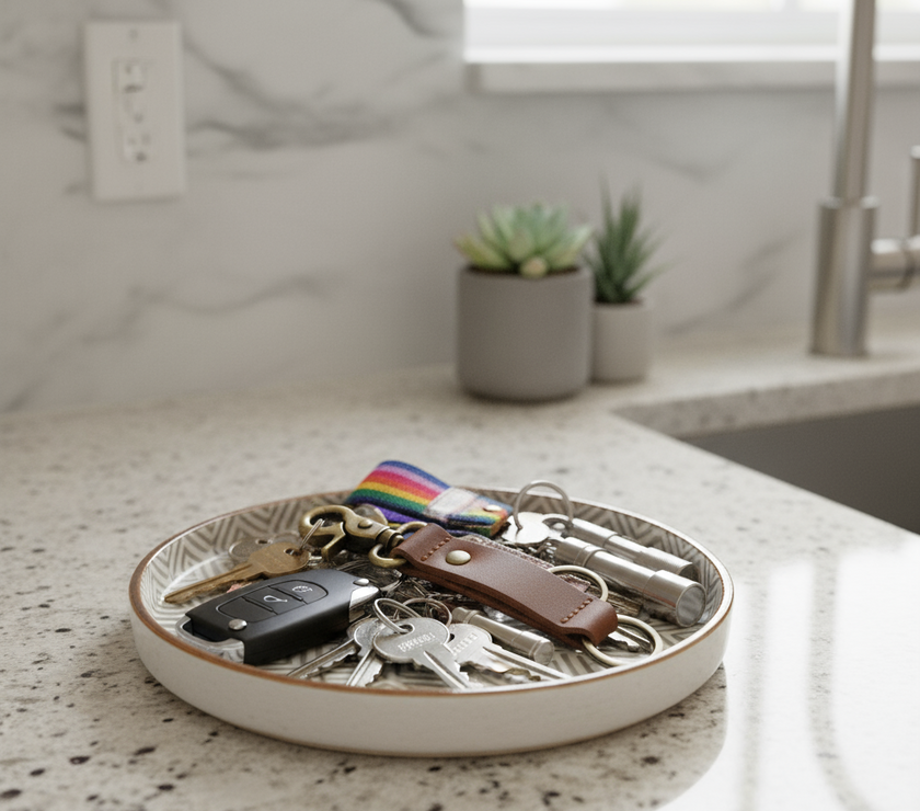 Leather Keychain w/ Metal Clip