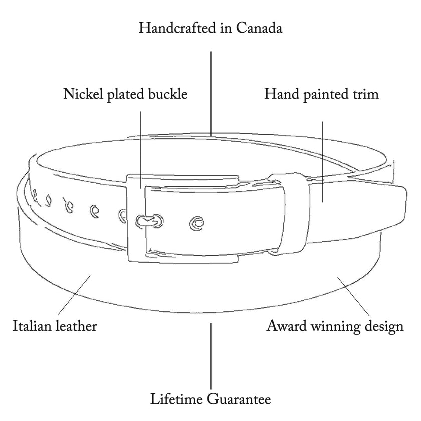 Black Leather Belt with Sharp Blue Trim & Keeper