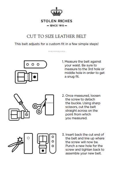 A description on how to cut to size a leather belt.