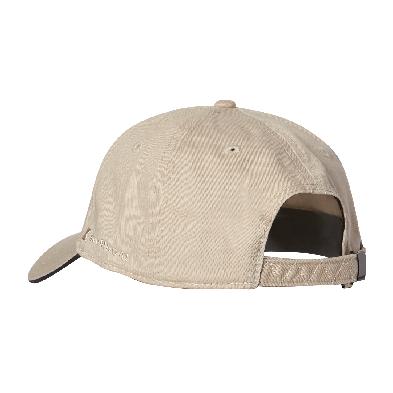 The back of a pale stone colored cap by Kooringal.