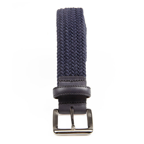 Navy Woven Stretch Belt