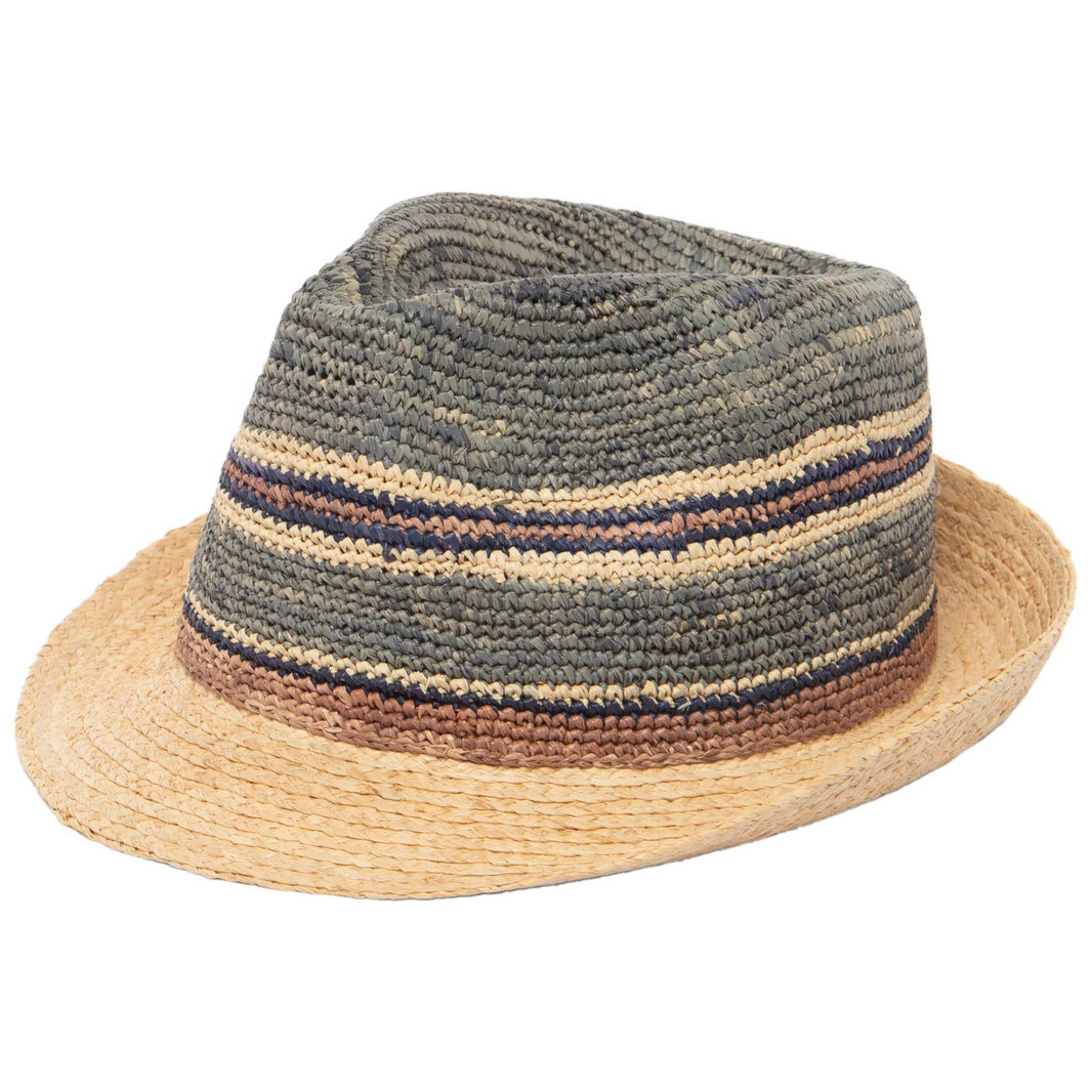 Men's Crochet and Braided Raffia Stingy Brim Fedora