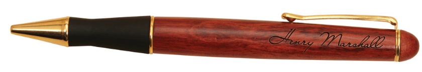 Customizable Rosewood Pen w/ Rubber Grip