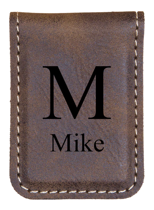 Customizable Faux Leather Money Clip