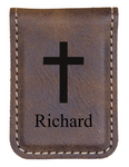 Customizable Faux Leather Money Clip