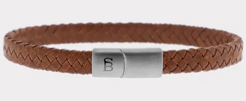 Caramel Braided Leather Bracelet