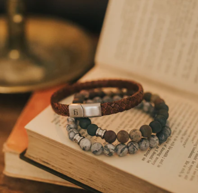 Caramel Braided Leather Bracelet