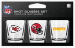 NFL Kansas City Chiefs 3-Pack Shot Glass Set