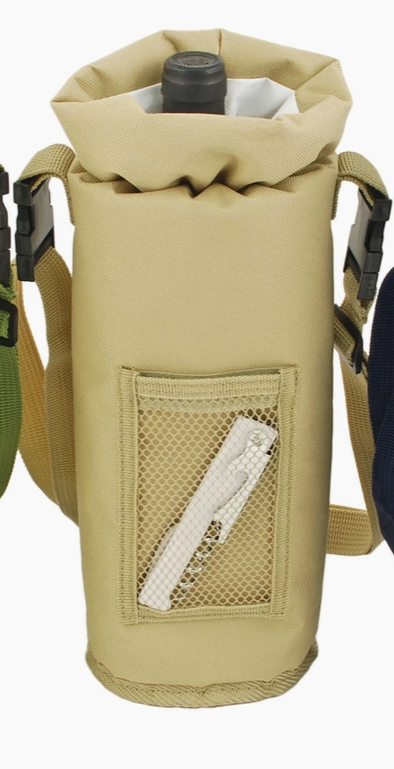 Insulated Bottle Carrier with Corkscrew