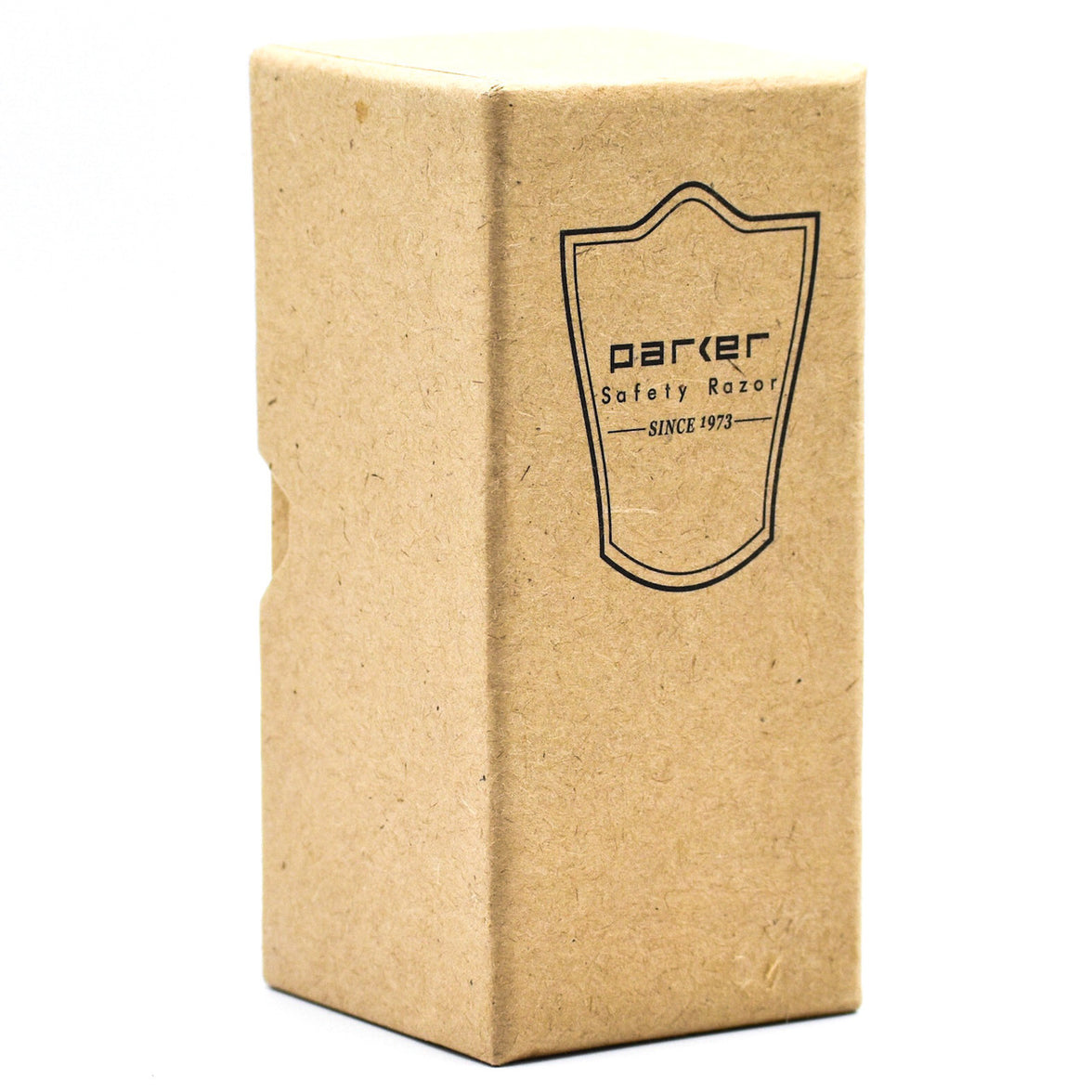 Kraft paper box with Parker Safety Razor logo on a white background