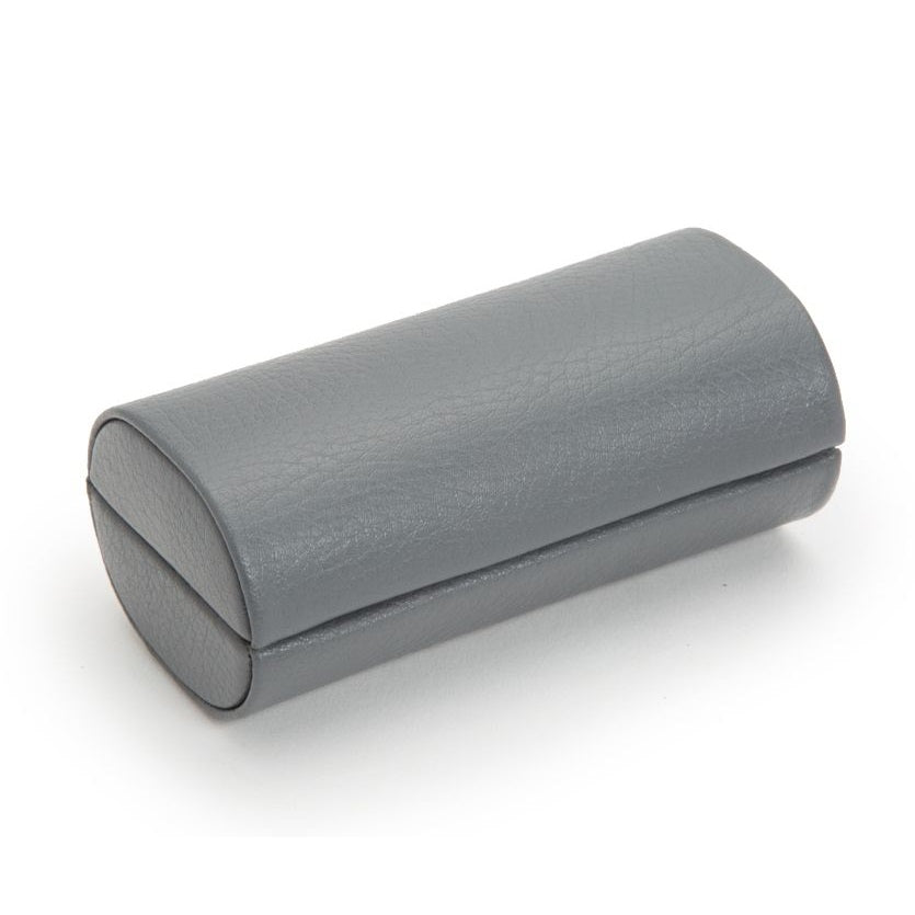 Gray cufflink case on a white background