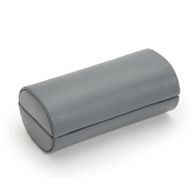 Gray cufflink case on a white background