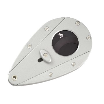 Silver cigar cutter on a white background