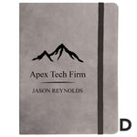 Customizable Grey Faux Leather Notebook - Small