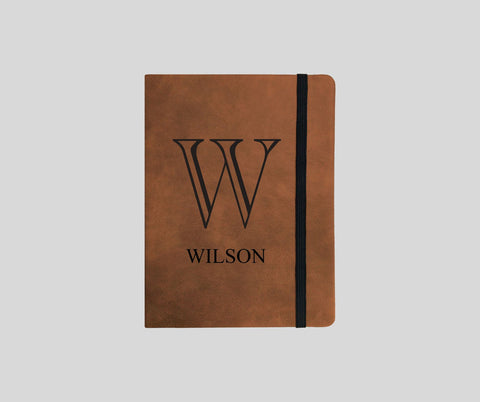 Customizable Tan Faux Leather Notebook - Small