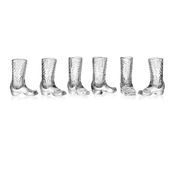 Whiskey & Rye Cowboy Boot Shooters (Set of Six) | Godinger Silver Art Co.