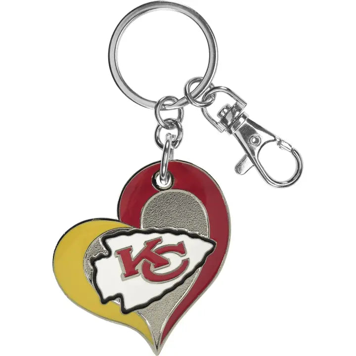 NFL Kansas City Chiefs Swirl Heart Keychain