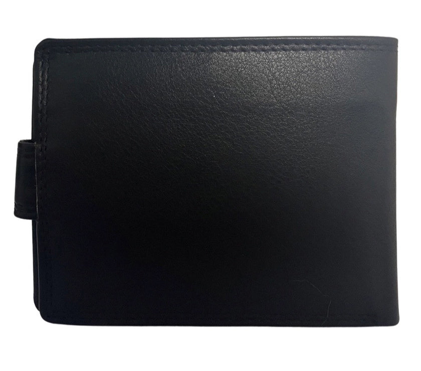 Genuine Leather Men's RFID Anti-Skim Wallet - Black