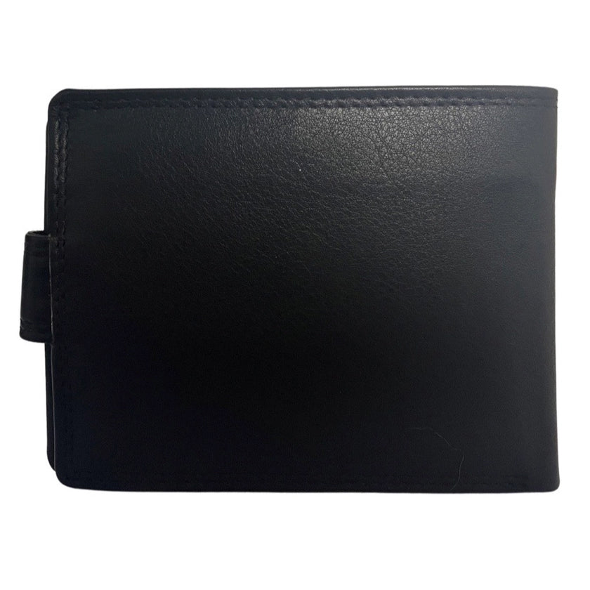 Genuine Leather Men's RFID Anti-Skim Wallet - Black