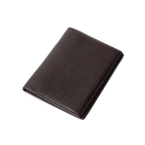 Brouk & Co Genuine Leather Passport Holder - Dark Brown