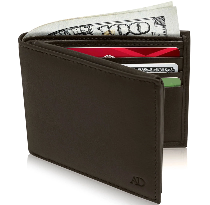 Genuine Leather Bifold Wallets For Men RFID