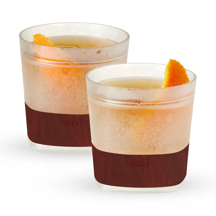 Whiskey Freeze Cooling Cups | Wood Pattern Set of 2