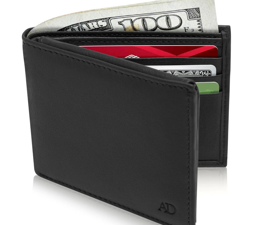 Genuine Leather Bifold Wallets For Men RFID