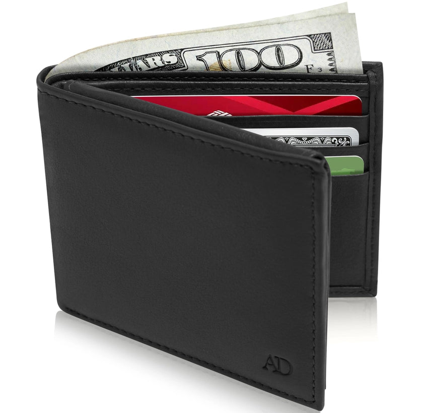 Genuine Leather Bifold Wallets For Men RFID