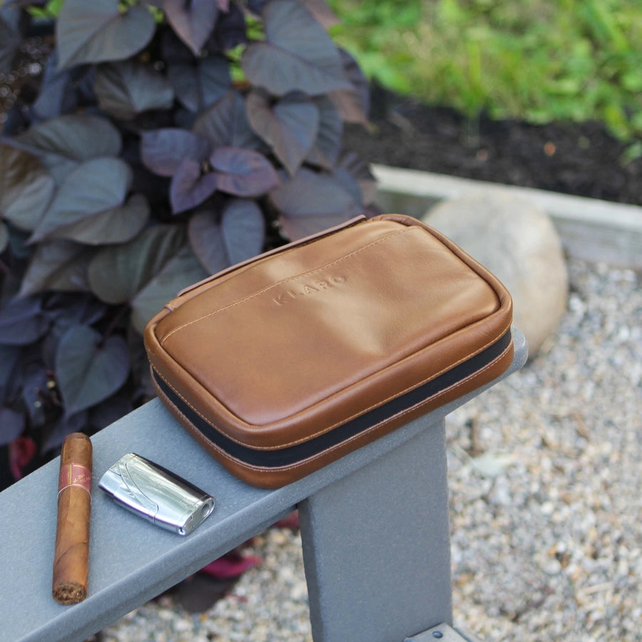 Travel Leather Cigar Case