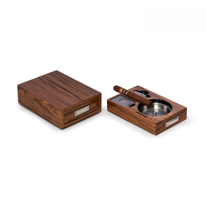 Cigar Set "Olive Wood" (Ashtray, Cutter & Punch) | Bey-Berk