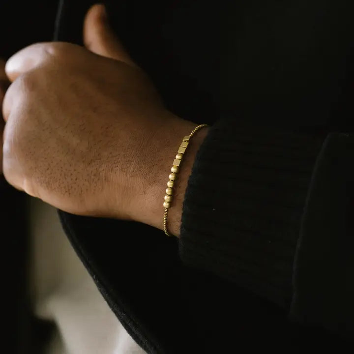 Hero Morse Code Bracelet 18K Gold