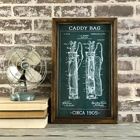 Vintage Golf Caddy Bag Patent Art - Large