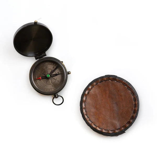 Robert Frost Compass with Leather Case | Sugarboo & Co.