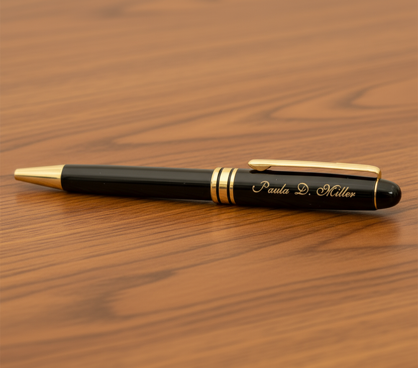 Customizable Black Metal Pen - Twist