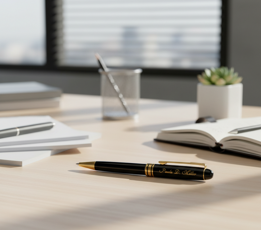 Customizable Black Metal Pen