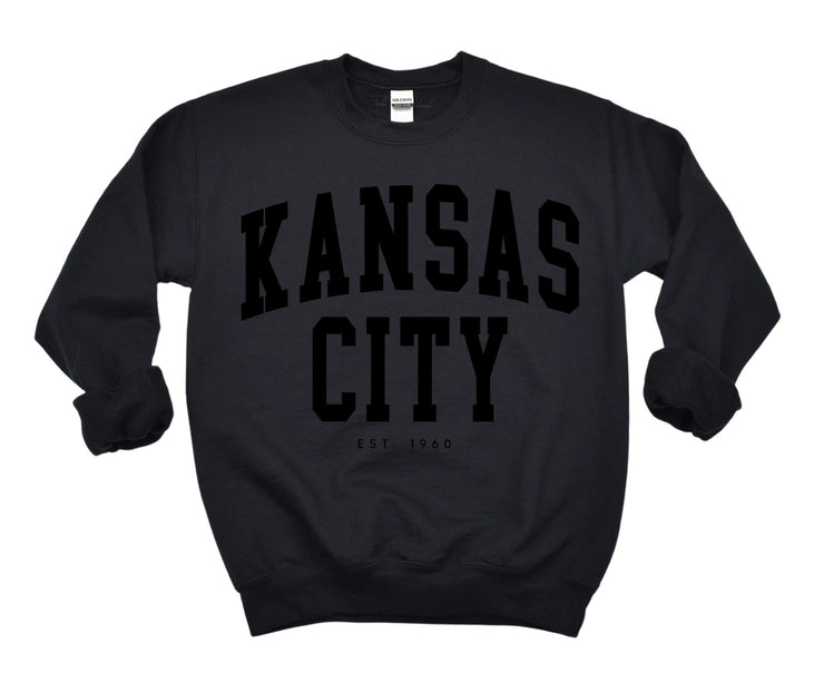 Kansas City Est. 1960| Black on Black Sweater