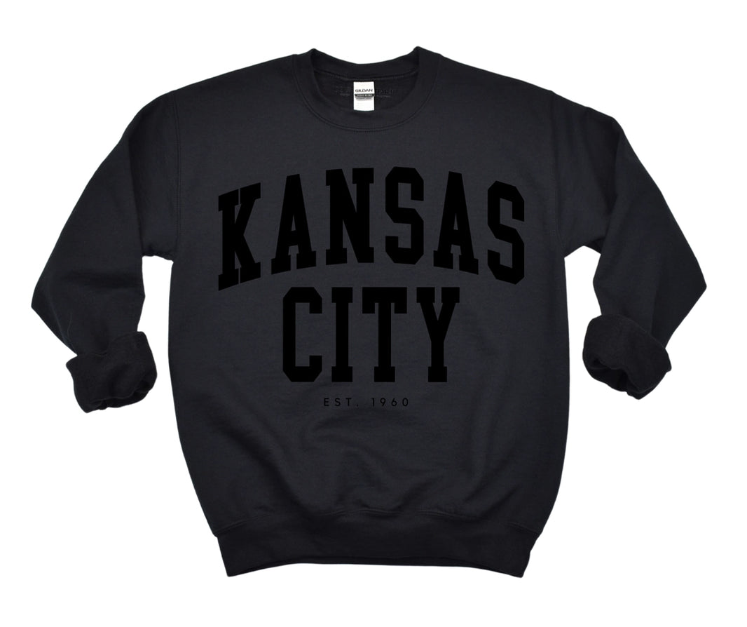 Kansas City Est. 1960| Black on Black Sweater