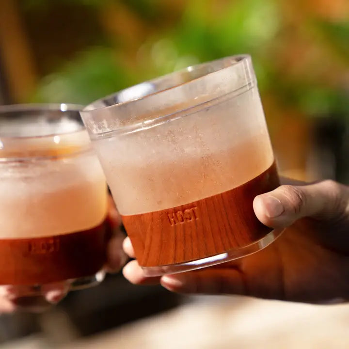 Whiskey Freeze Cooling Cups | Wood Pattern Set of 2
