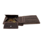RFID Men's Wallet Buffalo Leather - Dark Brown
