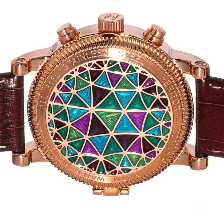 Legacy Leather Band Watch with Day/Dates (Gold with Brown Leather) | Heritor Automatic