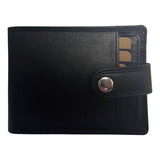 Genuine Leather Men's RFID Anti-Skim Wallet - Black