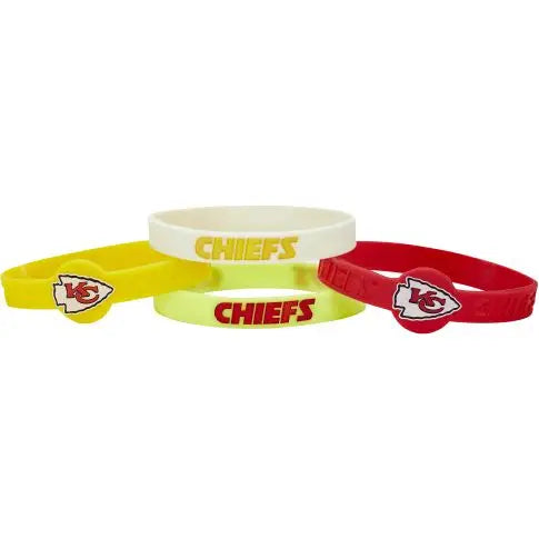 NFL Kansas City Chiefs Silicone Bracelets, 4-Pack