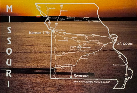 Missouri Sunset On Lake Postcard